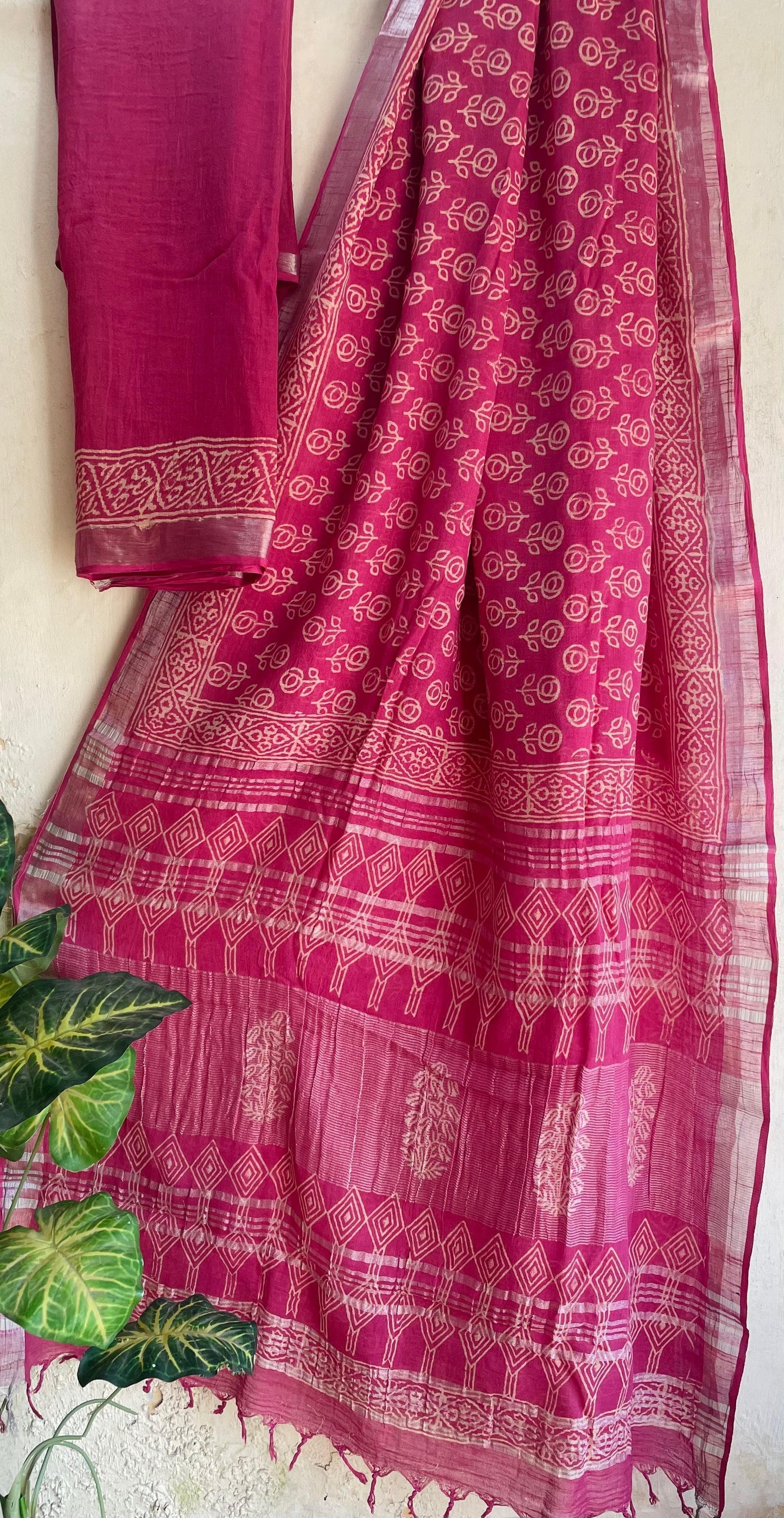 Mul Cotton Bagru Handblock Printed Saree – Naturally Dyed & Handcrafted