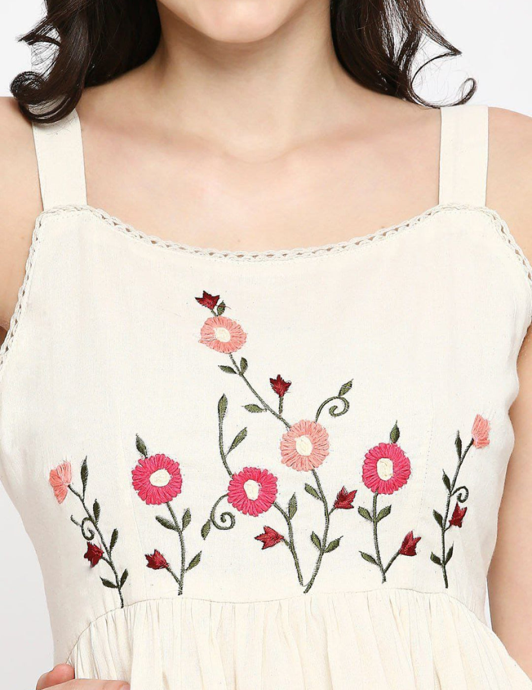Blossom Breeze | Hand-Embroidered Cotton Tunic