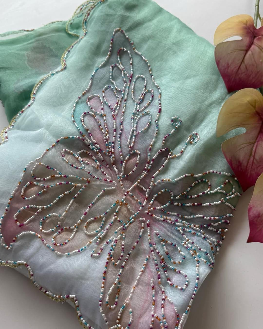 Papillon Pearl Organza Saree