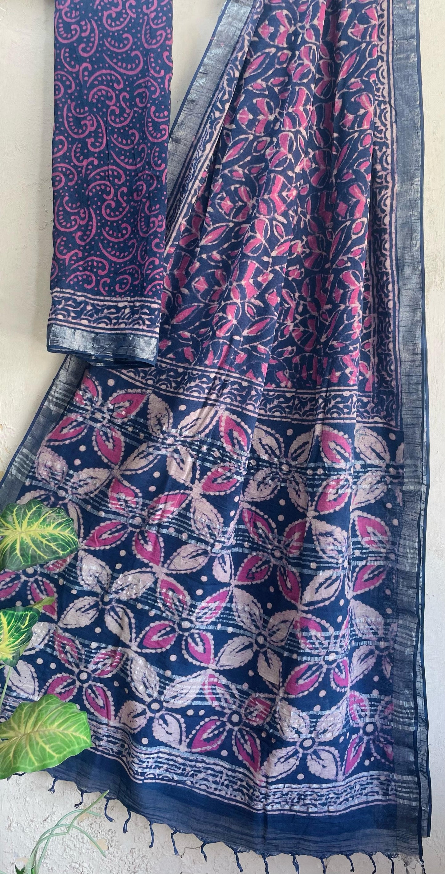 Mul Cotton Bagru Handblock Printed Saree – Naturally Dyed & Handcrafted