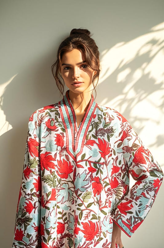Chinar Charm Kurti – Handcrafted Aari Embroidery by Kashmiri Artisans | Elegant Ethnic Wear | #VocalForLocal
