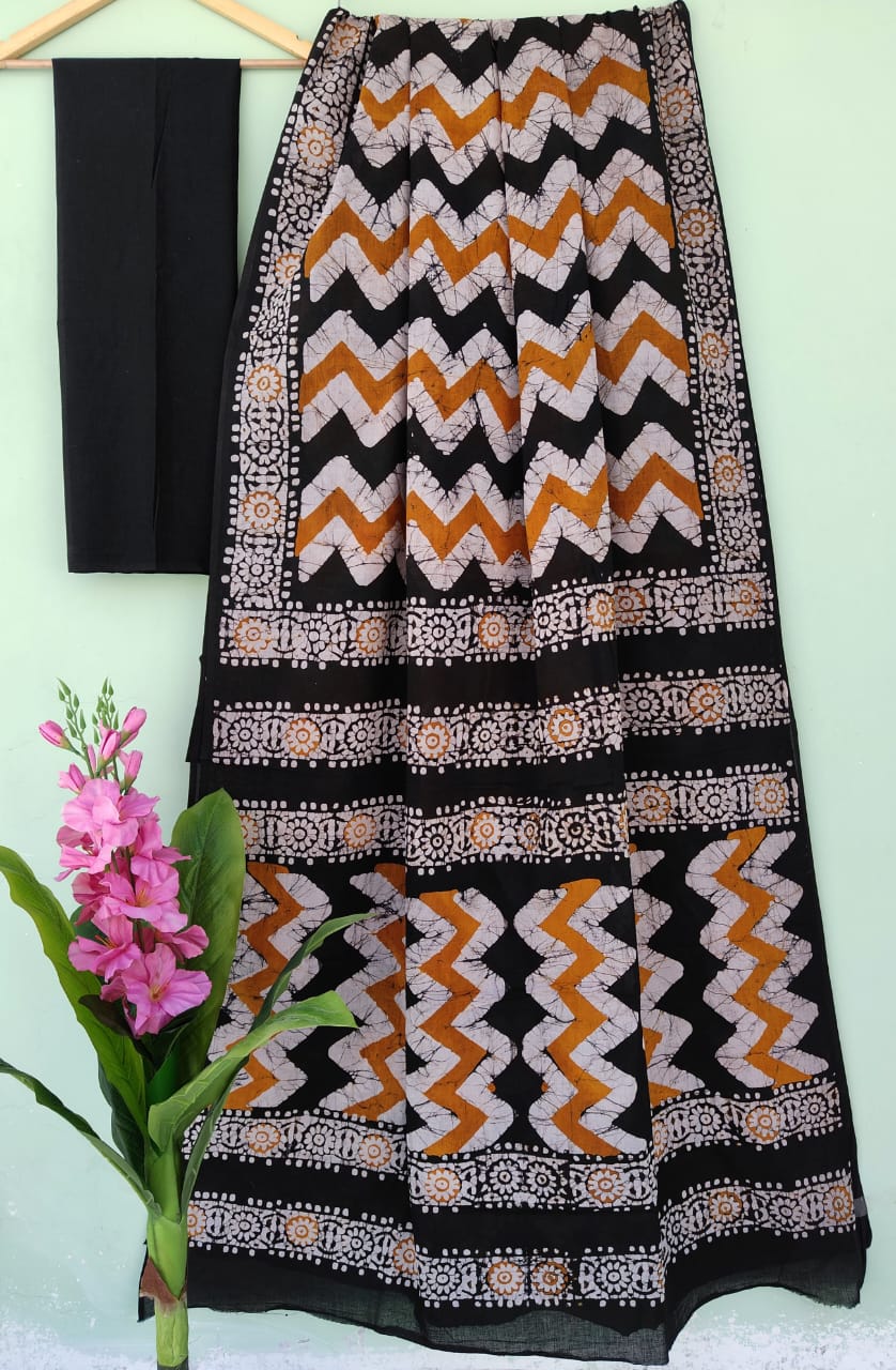 Mul Cotton Bagru Handblock Printed Saree – Naturally Dyed & Handcrafted