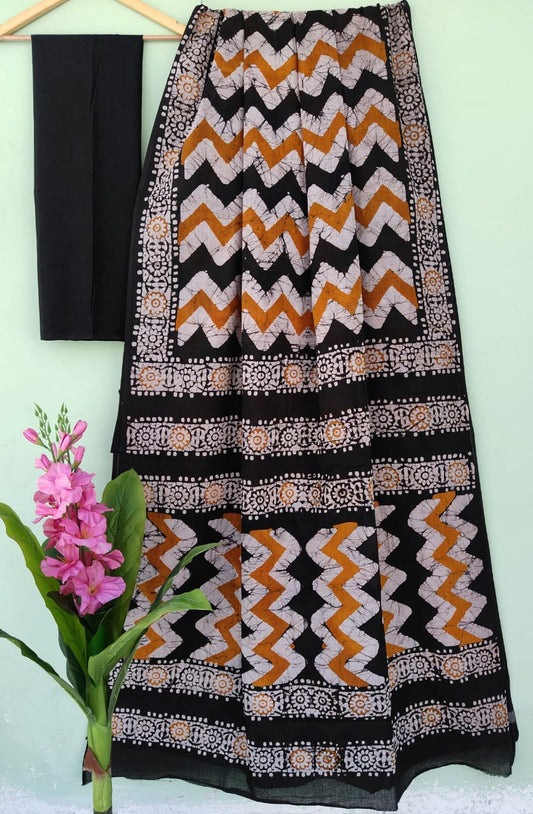 Mul Cotton Bagru Handblock Printed Saree – Naturally Dyed & Handcrafted