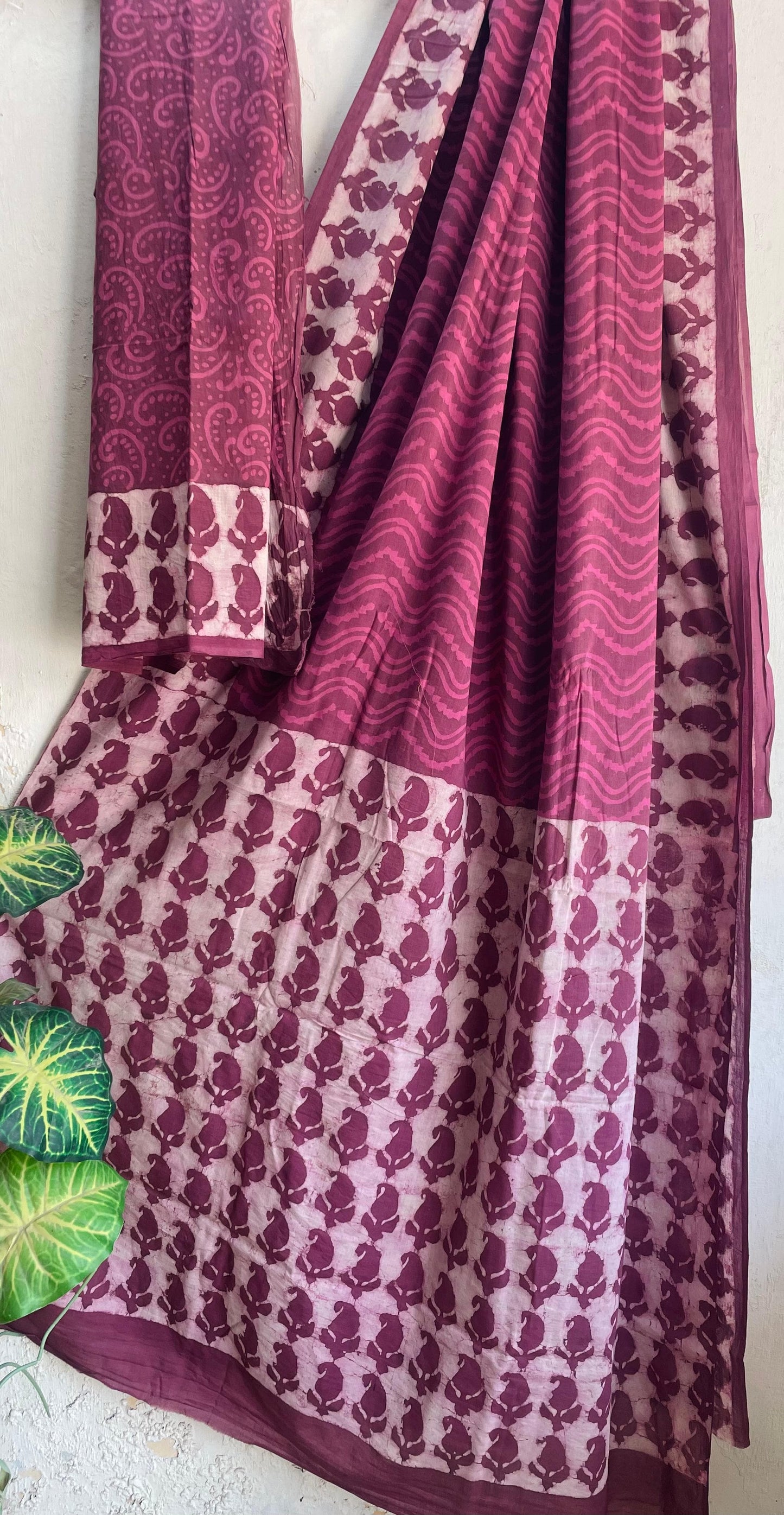 Mul Cotton Bagru Handblock Printed Saree – Naturally Dyed & Handcrafted