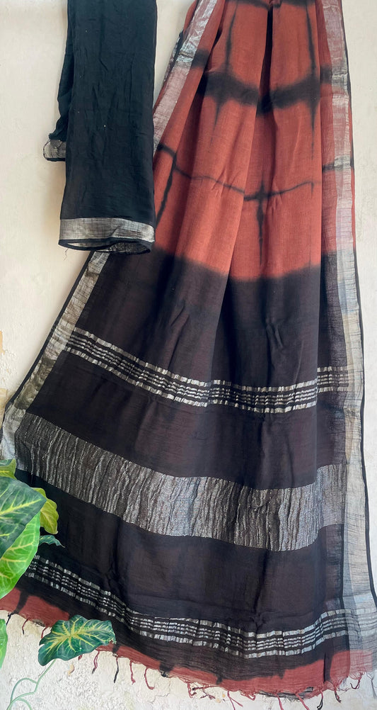 Mul Cotton Bagru Handblock Printed Saree – Naturally Dyed & Handcrafted