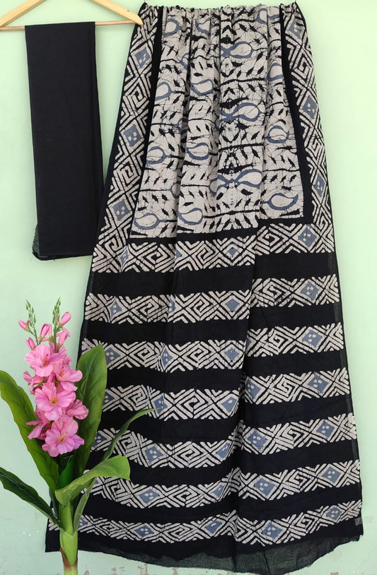 Mul Cotton Bagru Handblock Printed Saree – Naturally Dyed & Handcrafted