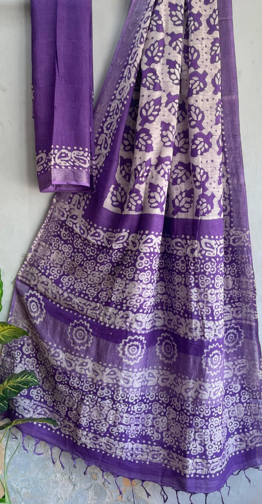 Mul Cotton Bagru Handblock Printed Saree – Naturally Dyed & Handcrafted