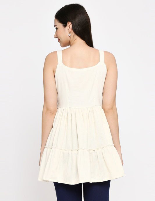 Blossom Breeze | Hand-Embroidered Cotton Tunic