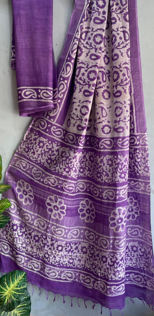 Mul Cotton Bagru Handblock Printed Saree – Naturally Dyed & Handcrafted