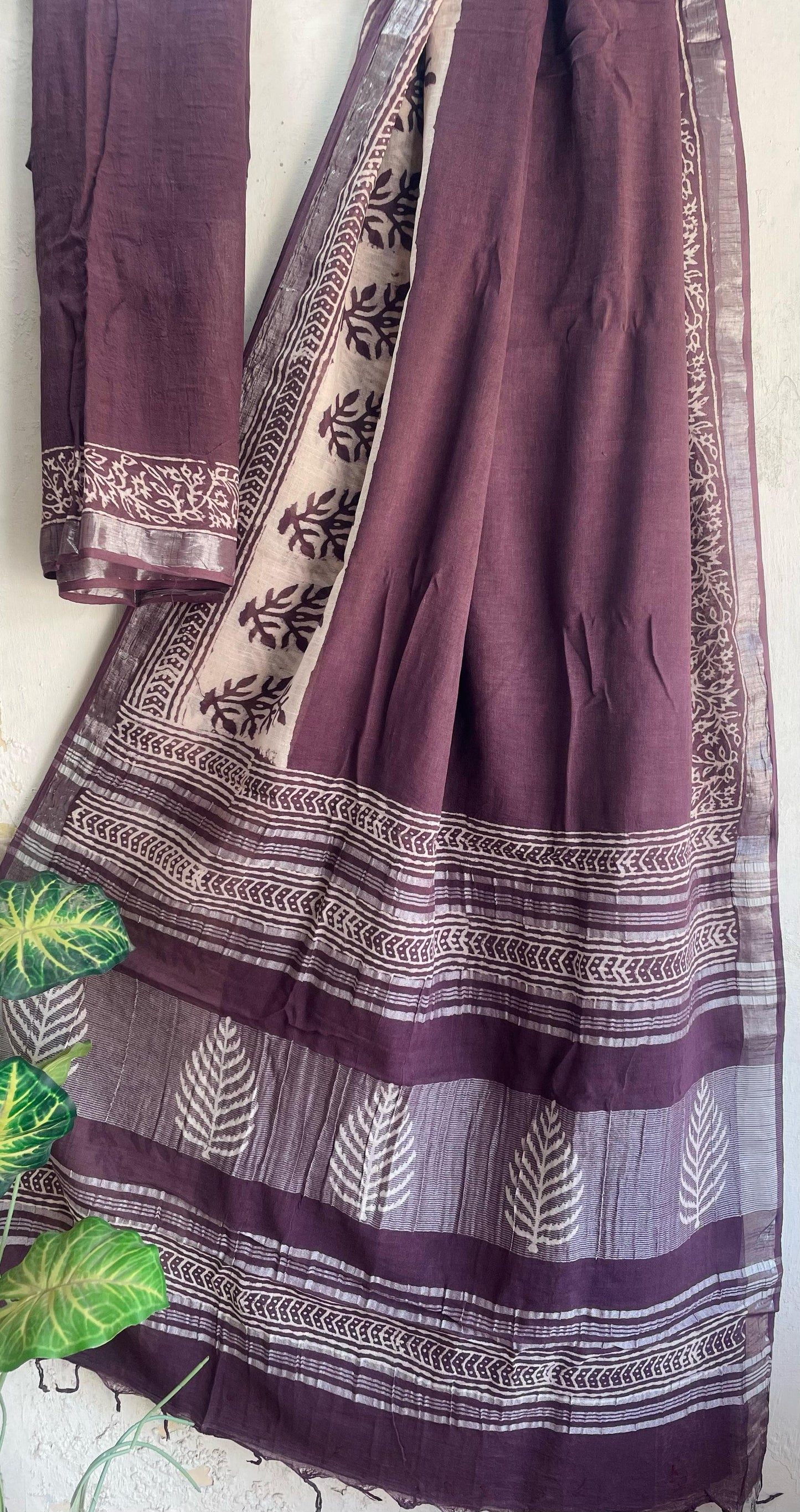 Mul Cotton Bagru Handblock Printed Saree – Naturally Dyed & Handcrafted